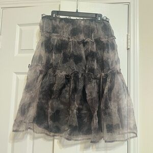 Black Tiered Bubble Ruffle Skirt